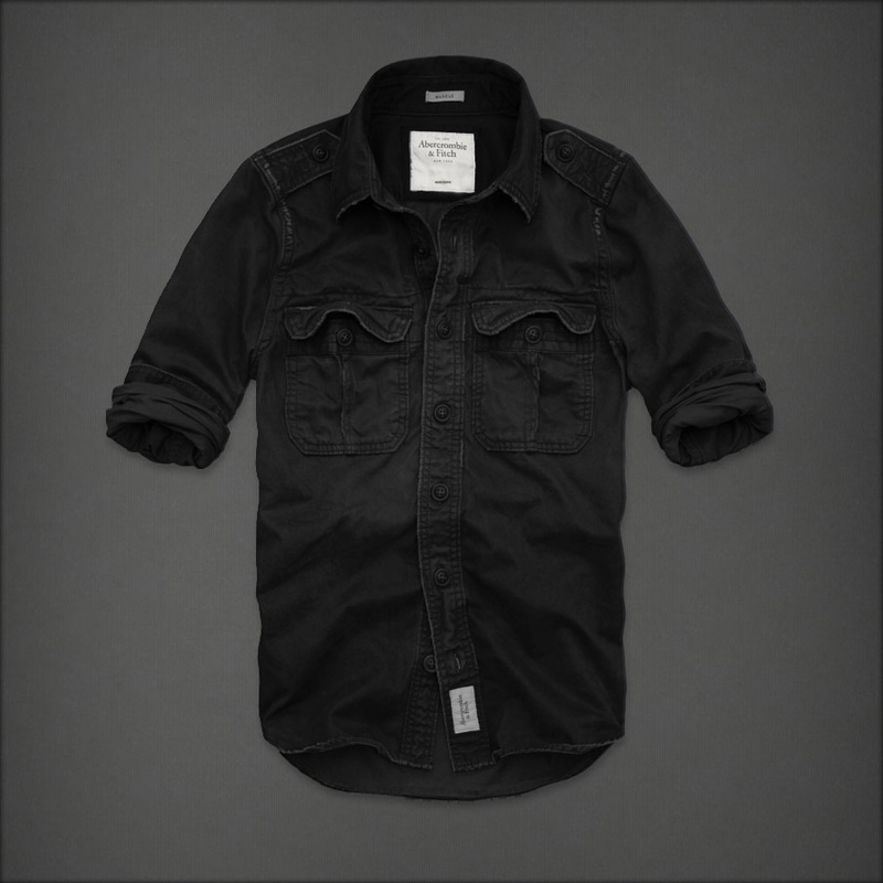 Abercrombie Fitch Hombres Lavado Algodón Camisa AF7044